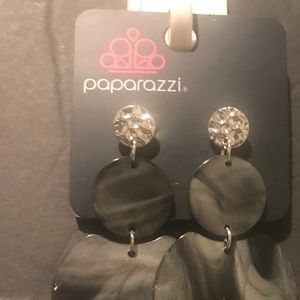 Grey Acrylic and silver earrings